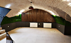 Highly flexible moss panels for cellar vault cladding, restaurant, functionally acoustic