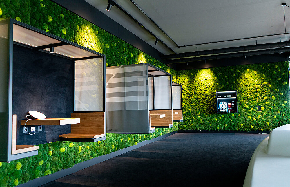 Greenhill moss wall, Andreas Schmid Lab, Augsburg plus transport logistic 2019 exhibition stand