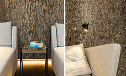 Total relaxation in the Hotel Lindenwirt quiet room, natural Bark House® poplar bark by Freund GmbH