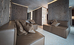 Freund natural Bark House® poplar bark, wall panels, Alpine hotel design, Italy, ski resort, hotel