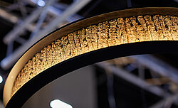 Freund GmbH circular lights with Bark House® poplar bark, curved, ceiling lamp