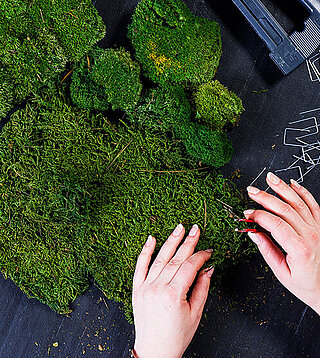 Freund GmbH, production, manufacturing moss products and application - A piece of nature for your rooms