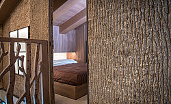 Freund echte Bark House® Pappelrinde, Wandpaneele, alpines Hoteldesign, Italien, Skiregion, Hotel
