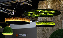 Freund GmbH circular lights with Bark House® poplar bark, curved, ceiling lamp