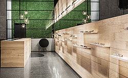 Freund Evergreen Premium moss wall in the Leidmann flagship store, Munich