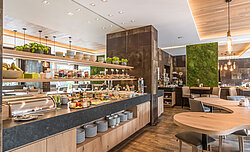 Freund Greenwood moss wall, wall panels with preserved forest moss combined with leather tiles, Boutique Hotel Munich