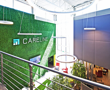 Pflegefreie Bürobegrünung Careline KG, Atrium und Bürowände, Evergreen Premium, Farbe: Moosgrün